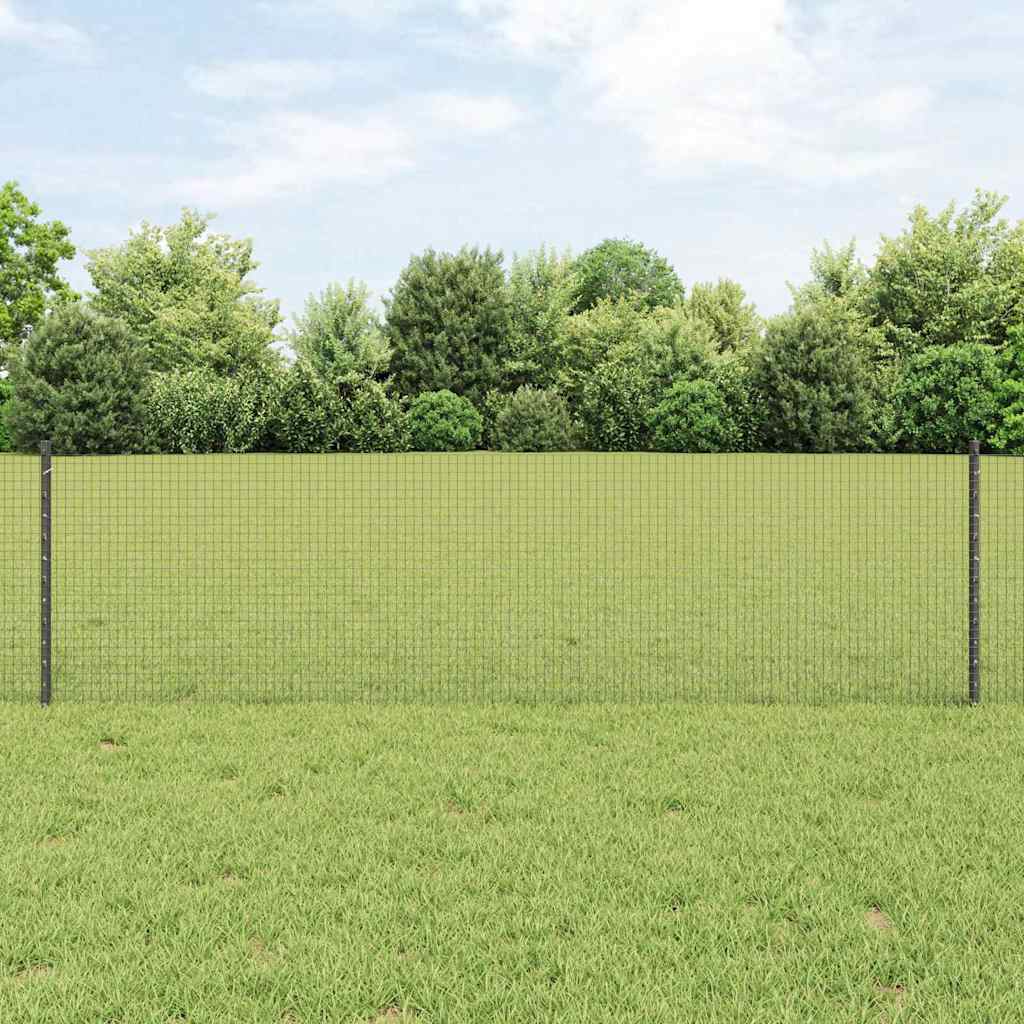 Vidaxl Clôture En Fil Soudé Avec Poteaux 50 X 0,6 M Gris Maille