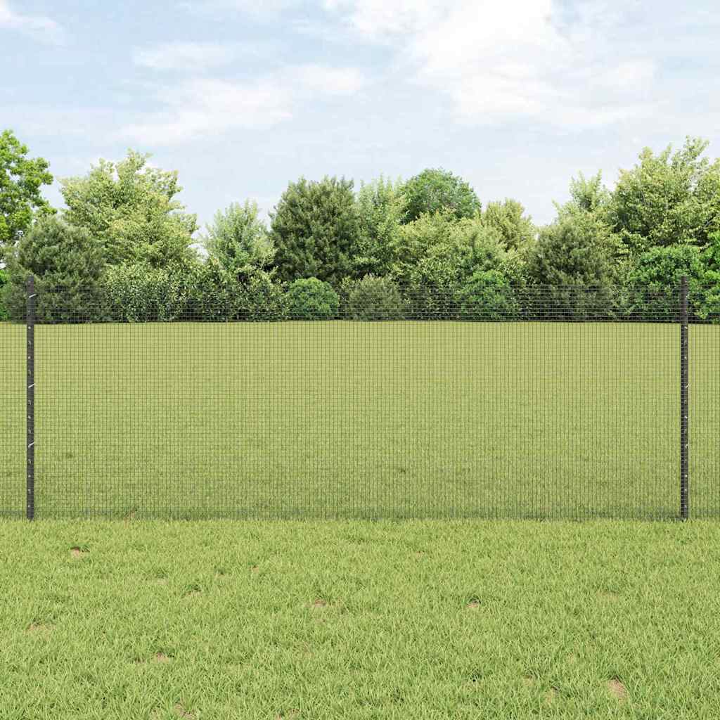 Vidaxl Clôture En Fil Soudé Avec Poteaux 100 X 0,8 M Gris Maille