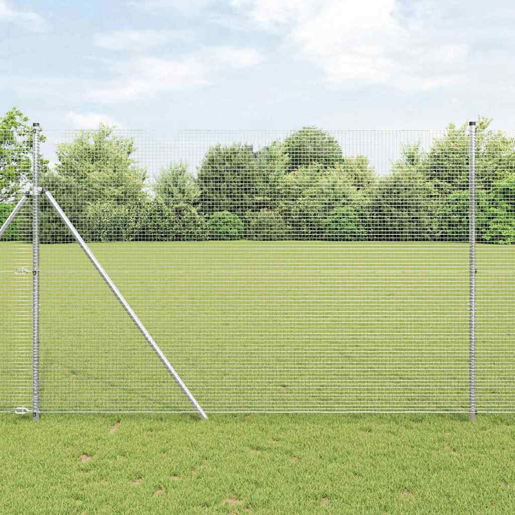 Vidaxl Clôture En Fils Soudés Pour Fixation Au Sol 25 X 1,5 M Argenté