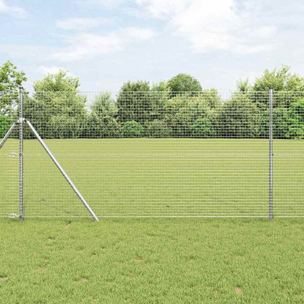Vidaxl Clôture En Fils Soudés Pour Fixation Au Sol 50 X 1,2 M Argenté