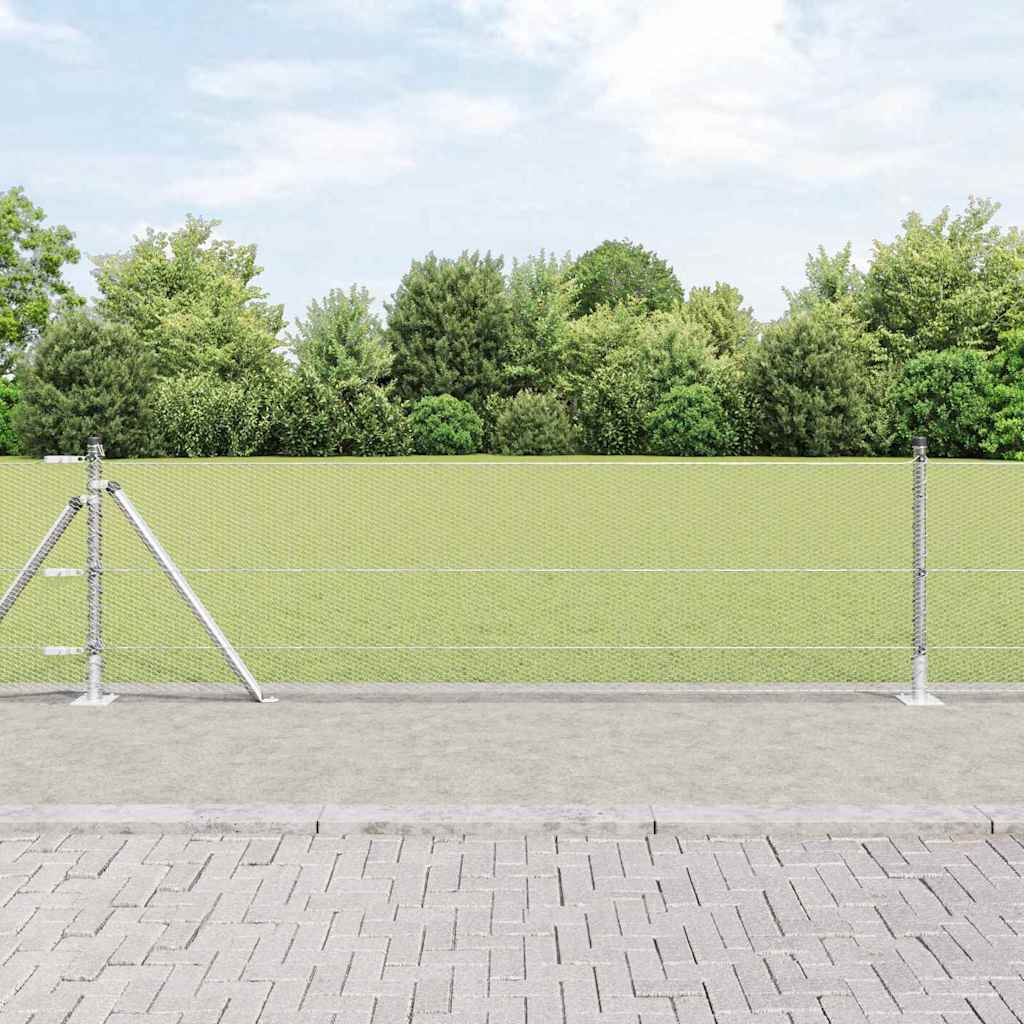 Vidaxl Clôture Hexagonale Avec Base En Béton 50 X 0,6 M Argenté Maille