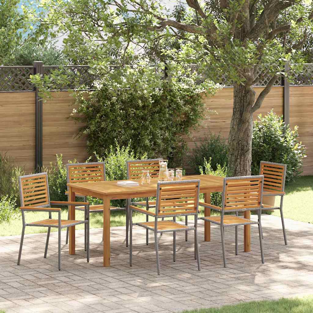 Vidaxl Ensemble De Salle À Manger Pour Jardin 7 Pcs Gris