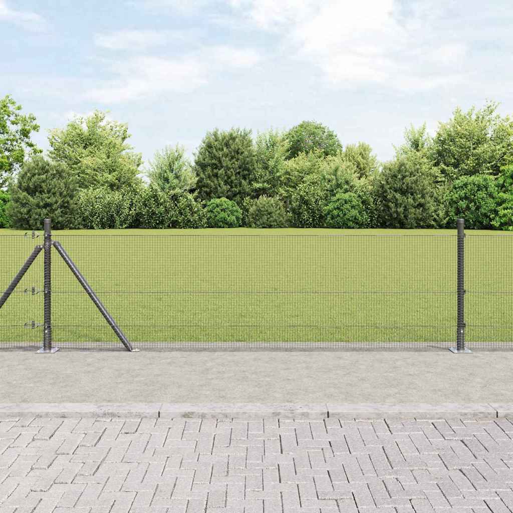 Vidaxl Clôture En Fil Soudé Avec Base En Béton 10 X 0,5 M Gris Maille
