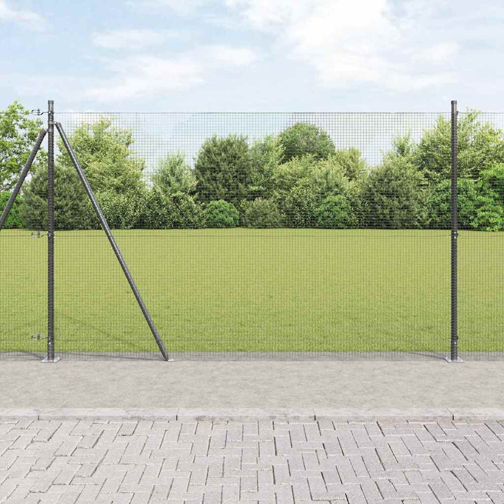Vidaxl Clôture En Fil Soudé Avec Base En Béton 10 X 1,5 M Gris Maille