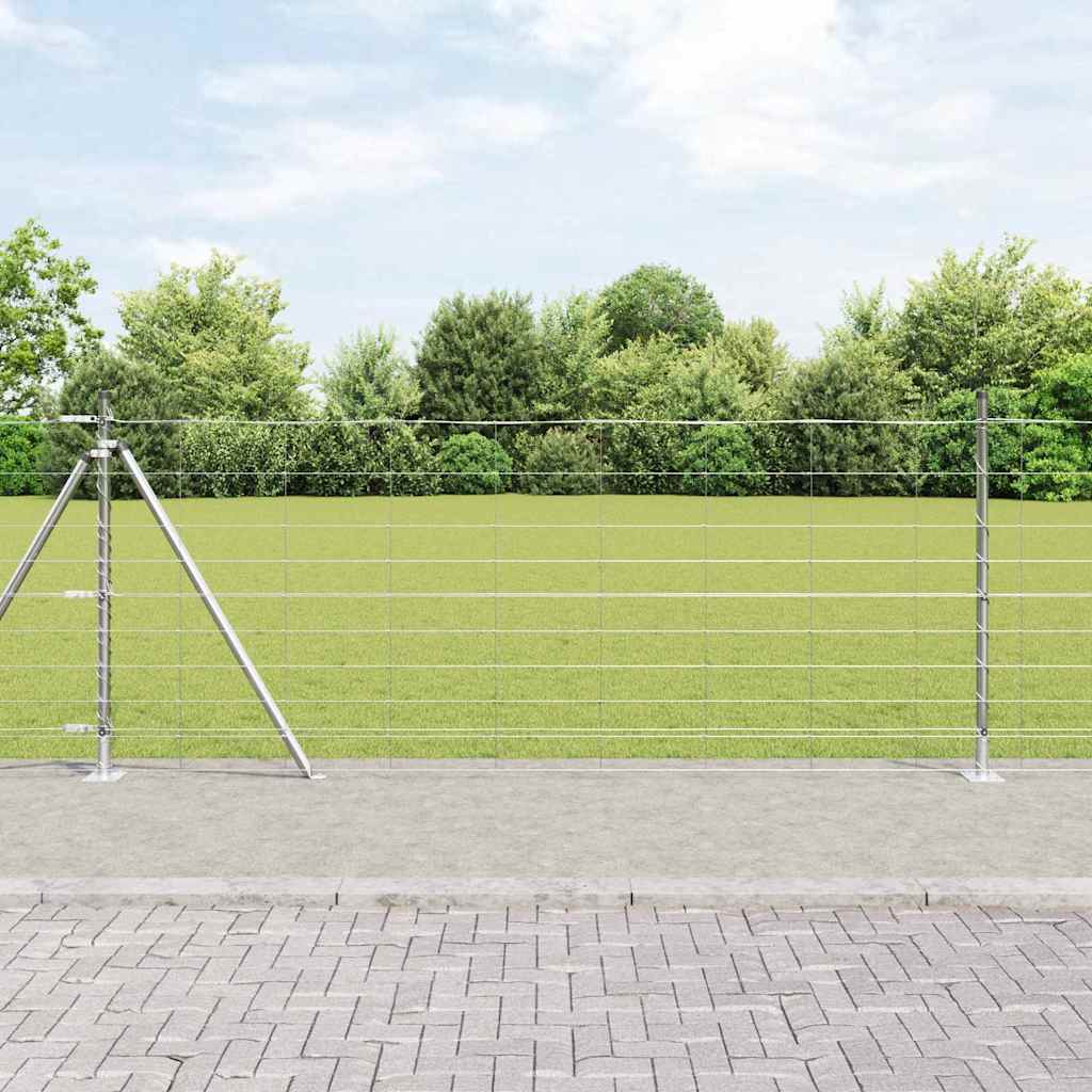 Vidaxl Clôture En Fil Soudé Avec Base En Béton 25 X 1 M Argenté Maille