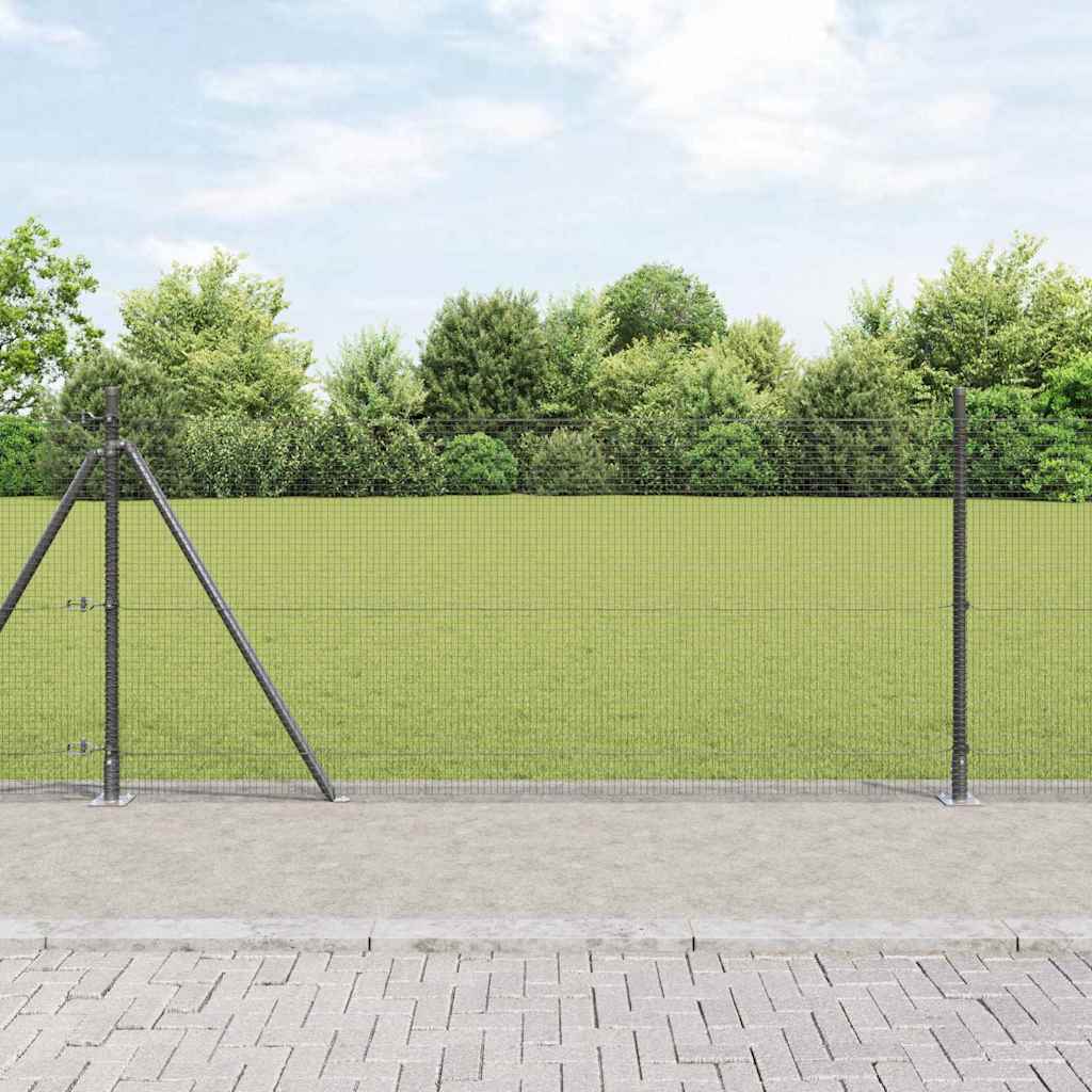 Vidaxl Clôture En Fil Soudé Avec Base En Béton 10 X 1 M Gris Maille