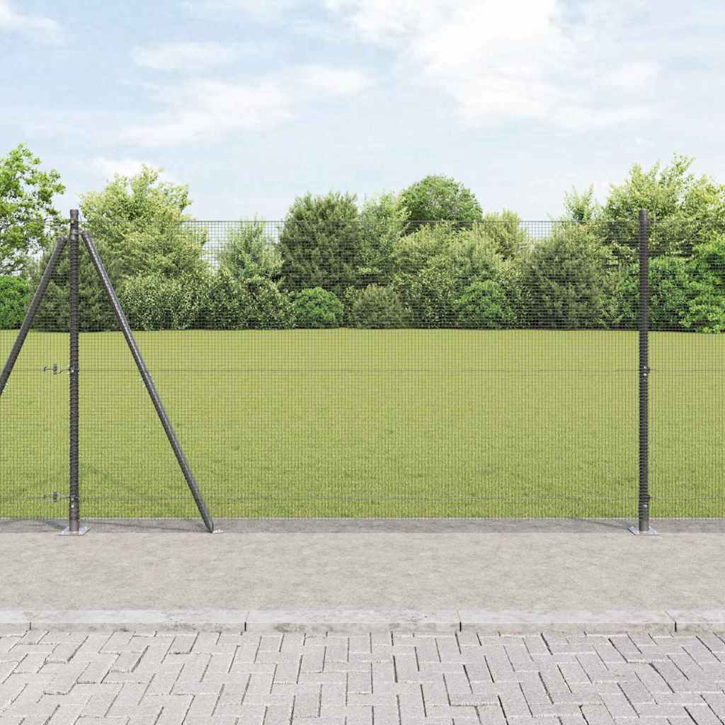 Vidaxl Clôture En Fil Soudé Avec Base En Béton 50 X 1,2 M Gris Maille
