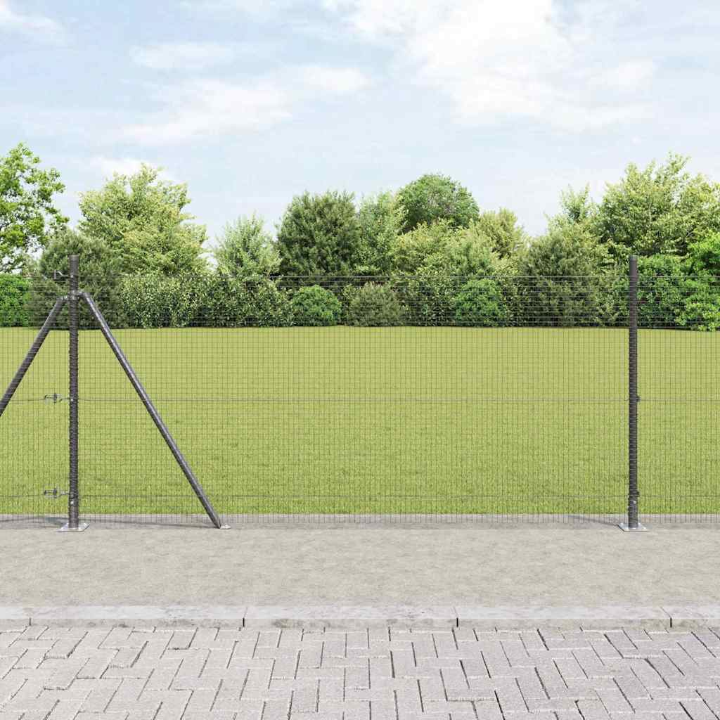 Vidaxl Clôture En Fil Soudé Avec Base En Béton 50 X 0,8 M Gris Maille
