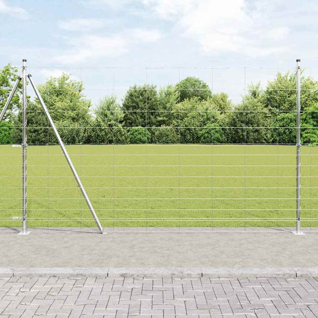Vidaxl Clôture En Fil Soudé Avec Base En Béton 50 X 1,5 M Argenté