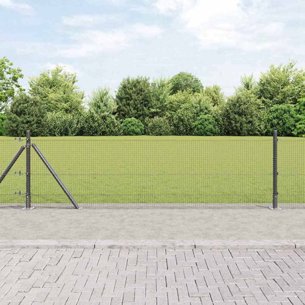 Vidaxl Clôture En Fil Soudé Avec Base En Béton 25 X 0,6 M Gris Maille