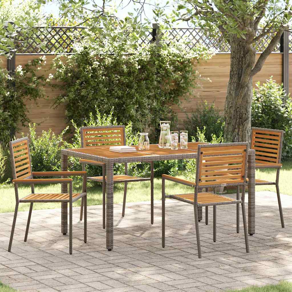 Vidaxl Ensemble De Salle À Manger Pour Jardin 5 Pcs Gris Et Marron
