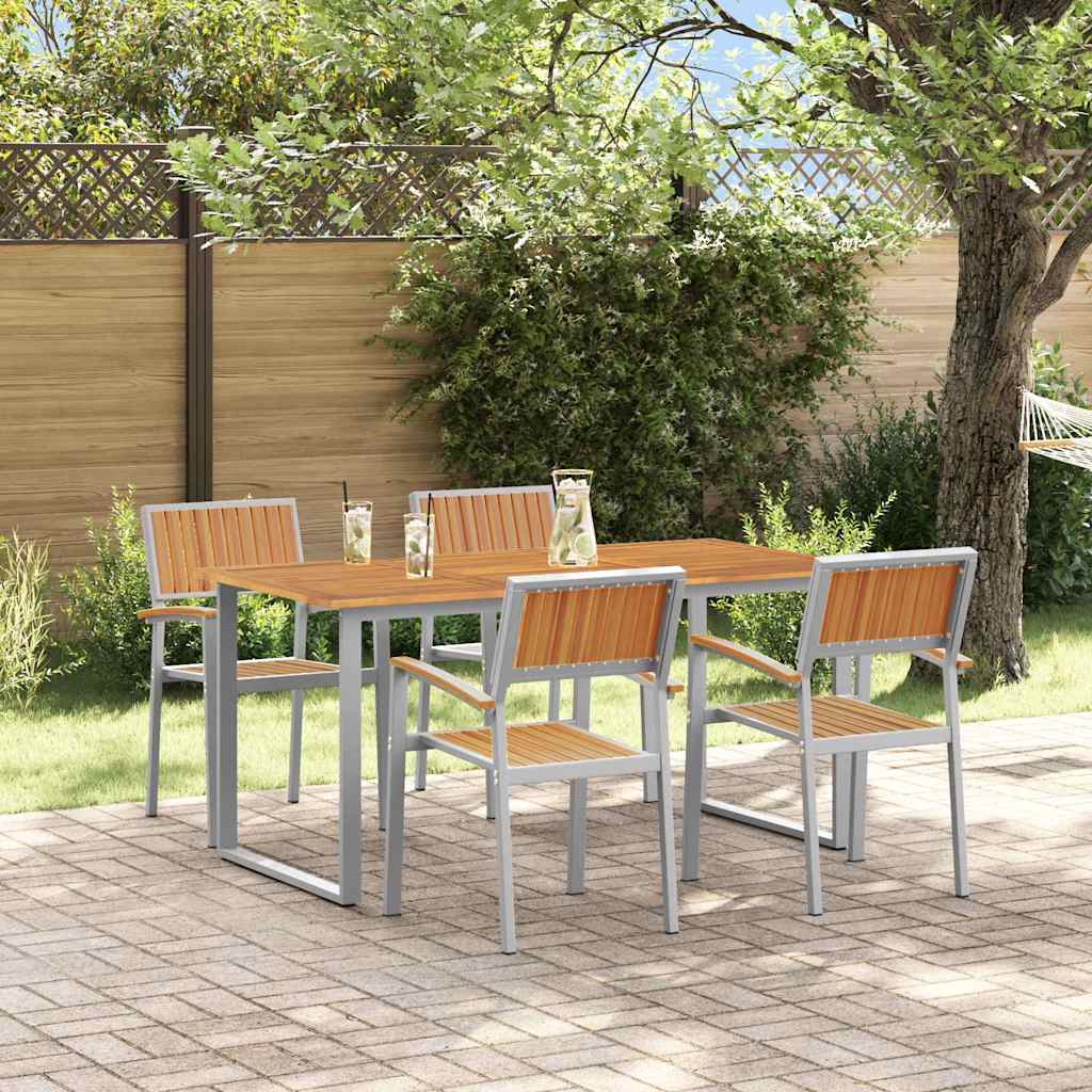 Vidaxl Ensemble De Salle À Manger Pour Jardin 5 Pcs Gris