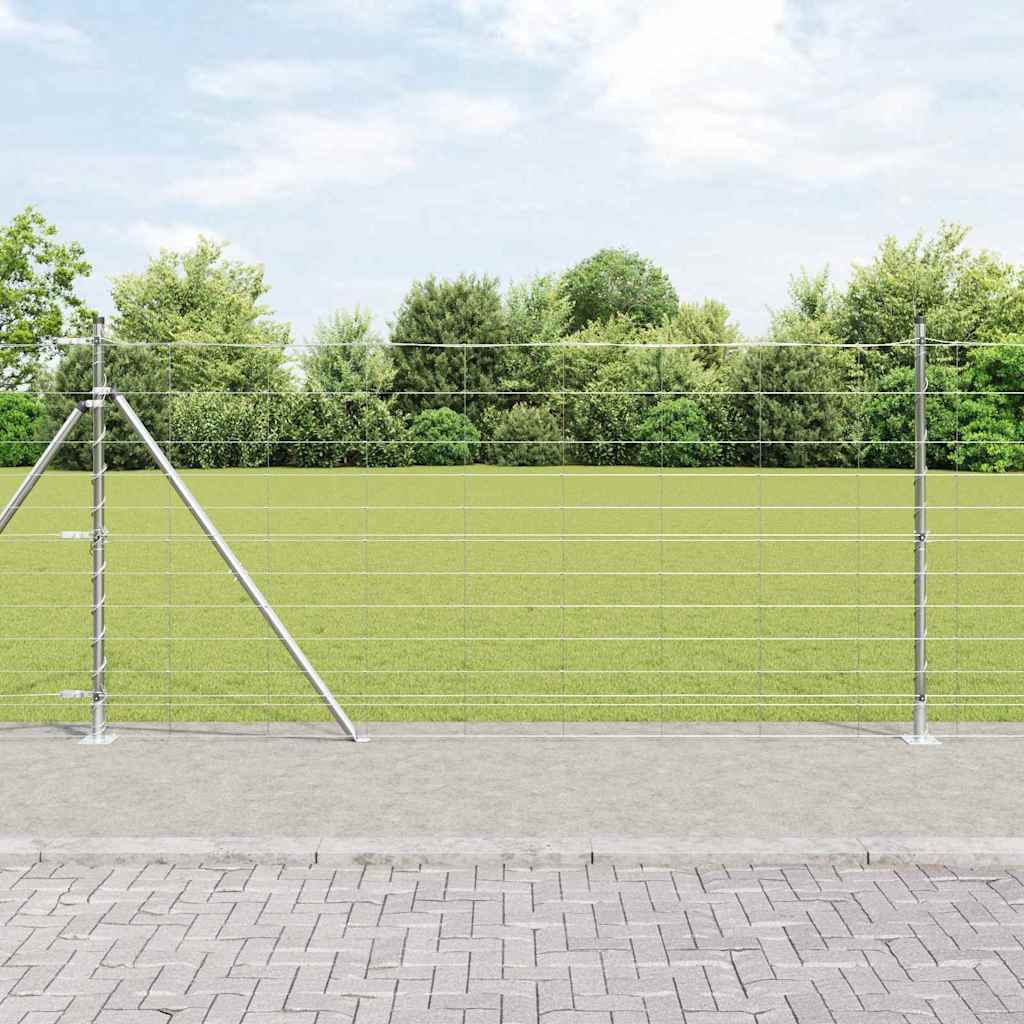 Vidaxl Clôture En Fil Soudé Avec Base En Béton 25 X 1,2 M Argenté
