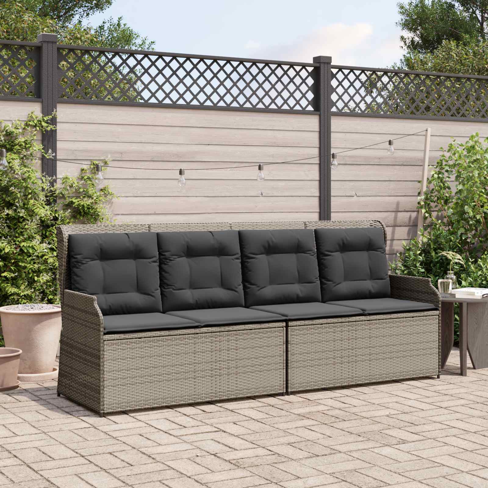 Vidaxl Banc De Jardin Gris Polyrotin
