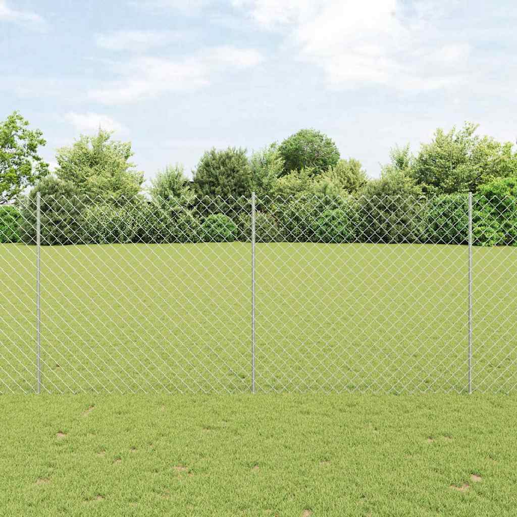 Vidaxl Clôture Grillagée Avec Poteau 10 X 1,4 M Acier Galvanisé Maille