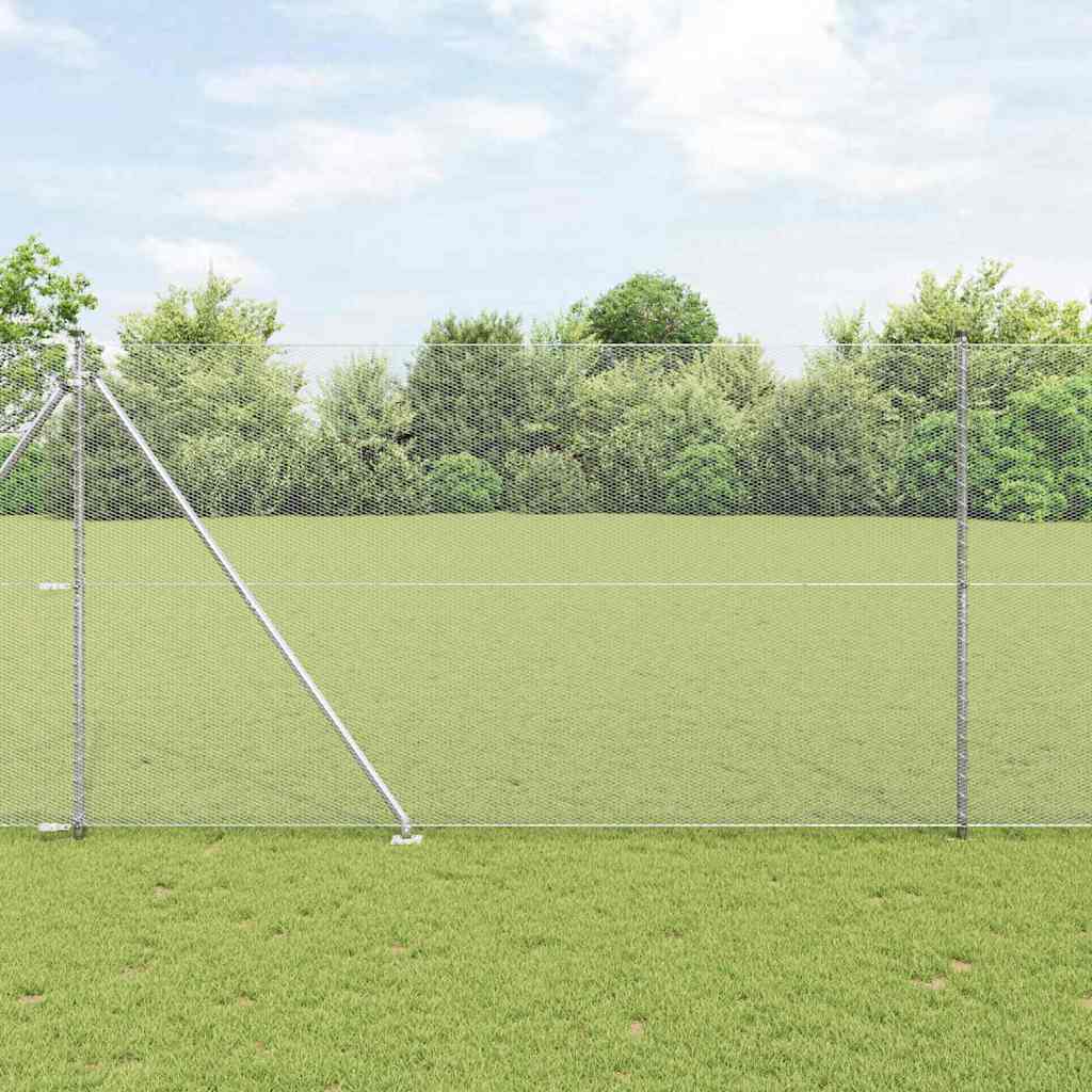 Vidaxl Clôture Hexagonale Avec Poteau 25 X 1,5 M Acier Galvanisé