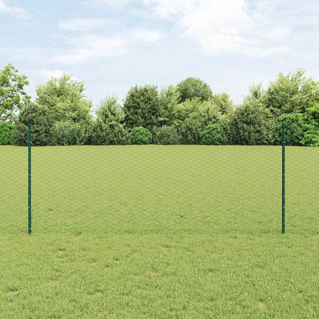 Vidaxl Clôture Hexagonale Avec Poteau 50 X 1 M Acier Recouvert De Pvc