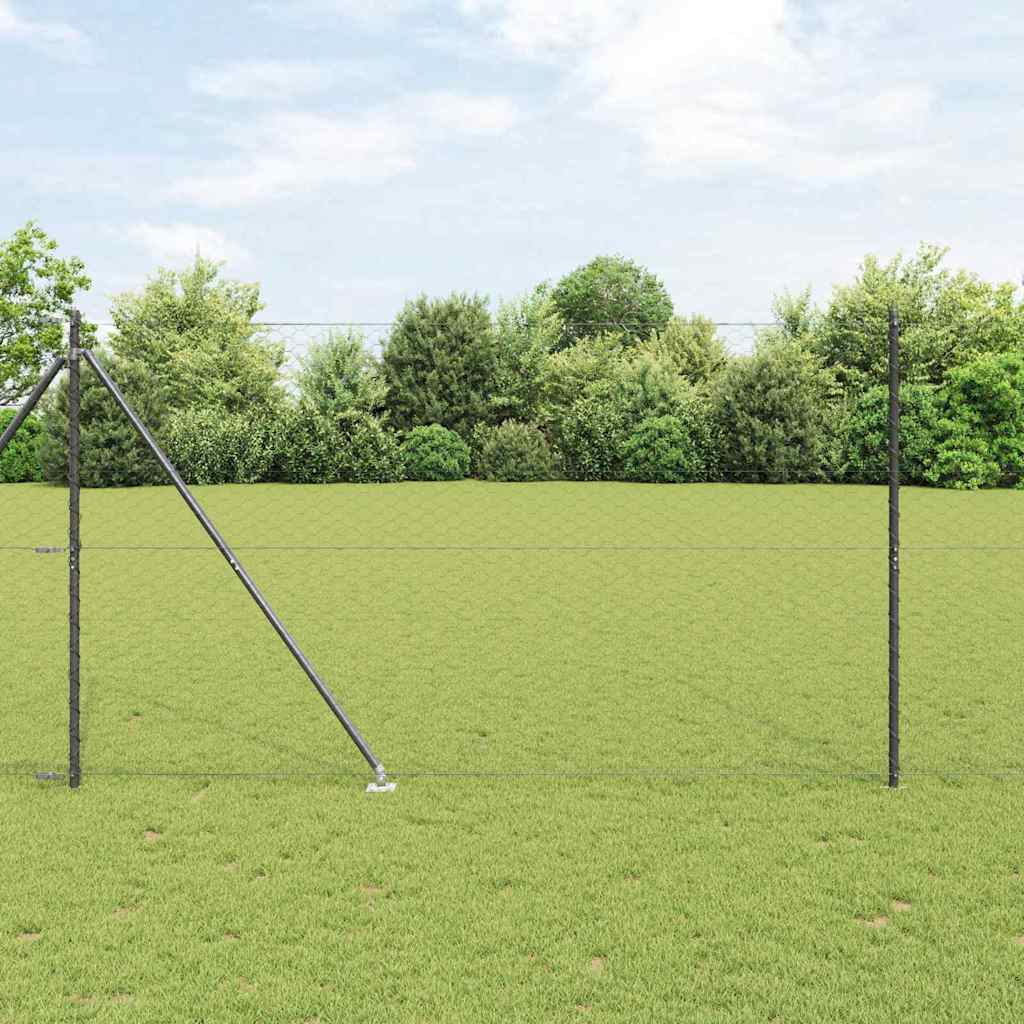 Vidaxl Clôture Hexagonale Avec Poteau 100 X 1,5 M Gris Maille
