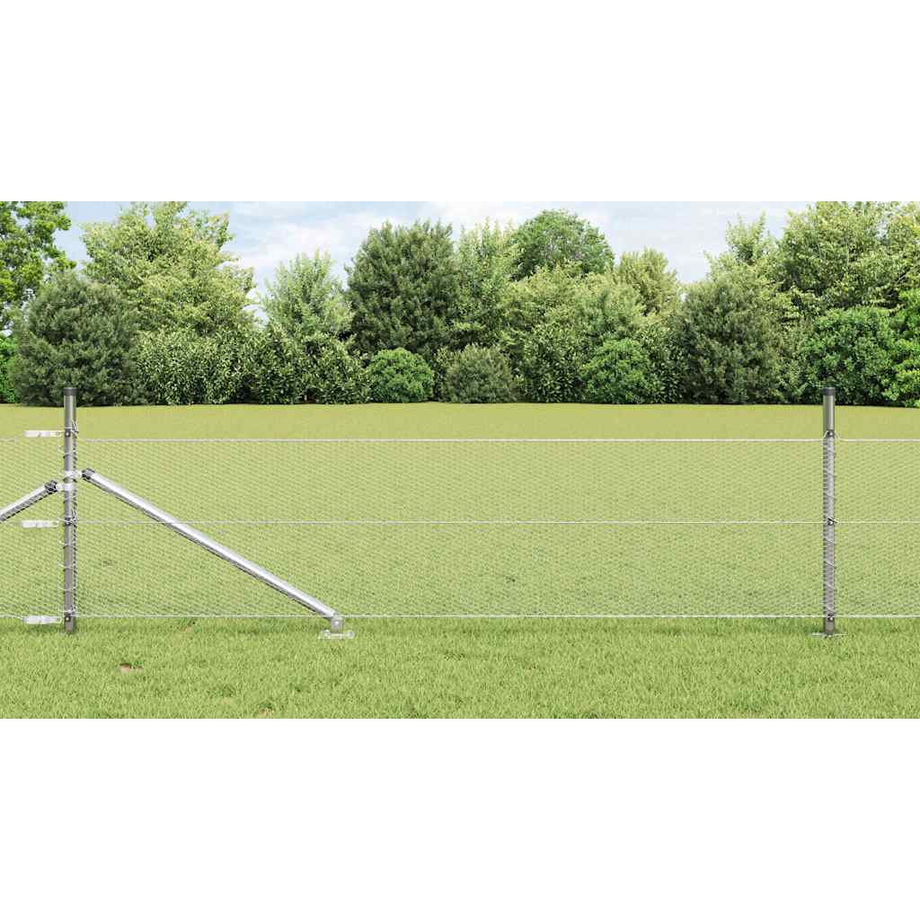 Vidaxl Clôture Hexagonale Avec Poteau 10 X 0,8 M Acier Galvanisé