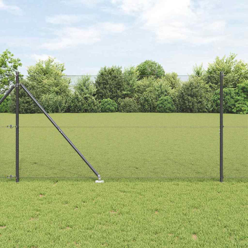 Vidaxl Clôture En Fil Soudé Avec Pointes 10 X 1,4 M Gris Maille