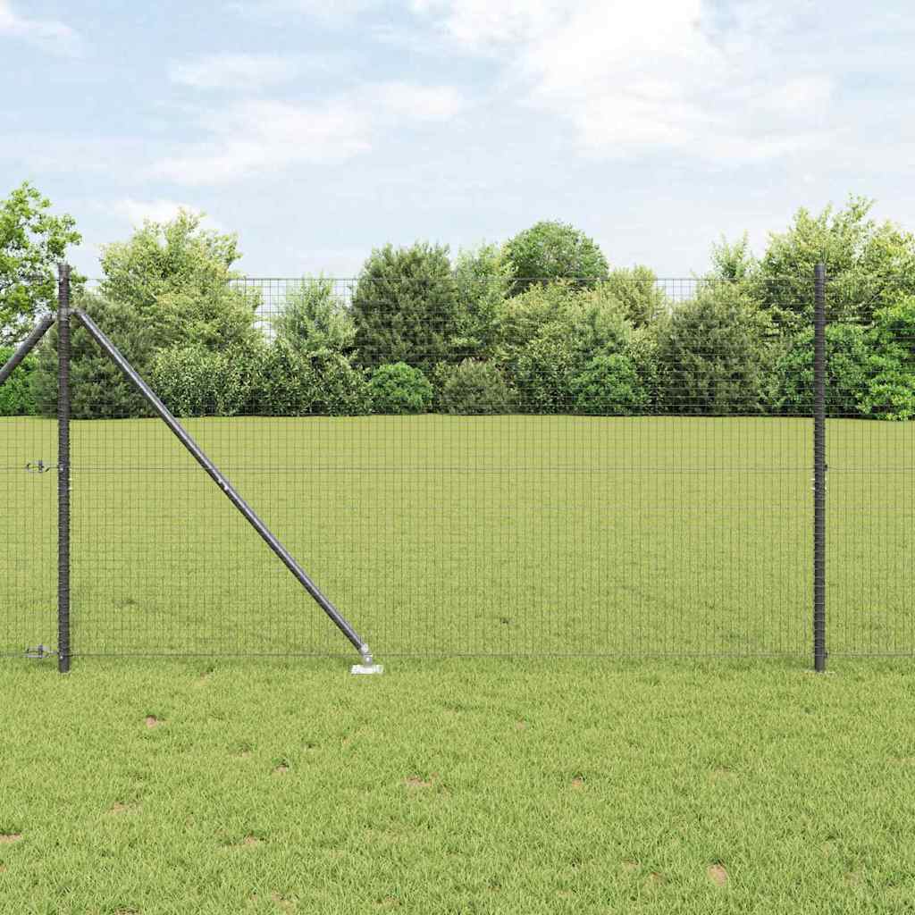 Vidaxl Clôture En Fil Soudé Avec Pointes 25 X 1,4 M Gris Maille