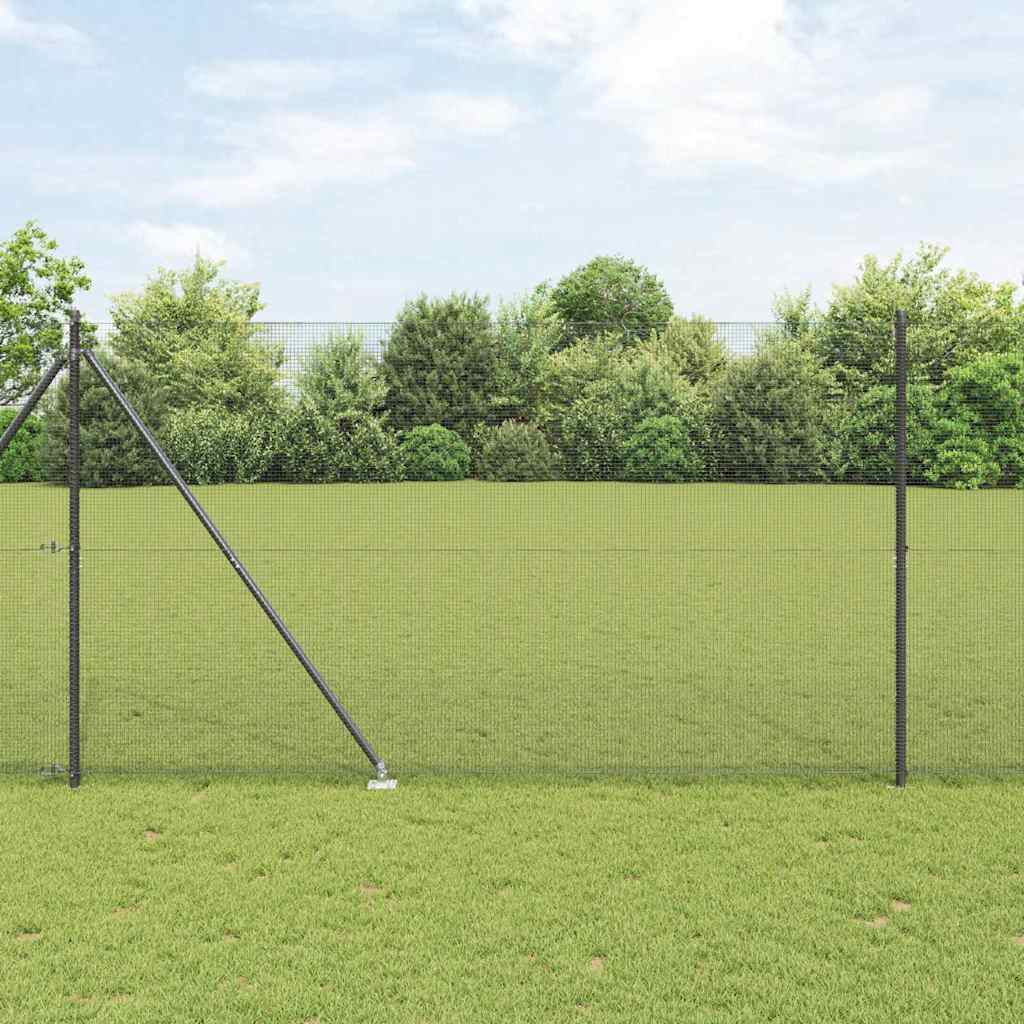 Vidaxl Clôture En Fil Soudé Avec Pointes 25 X 1,6 M Gris Maille