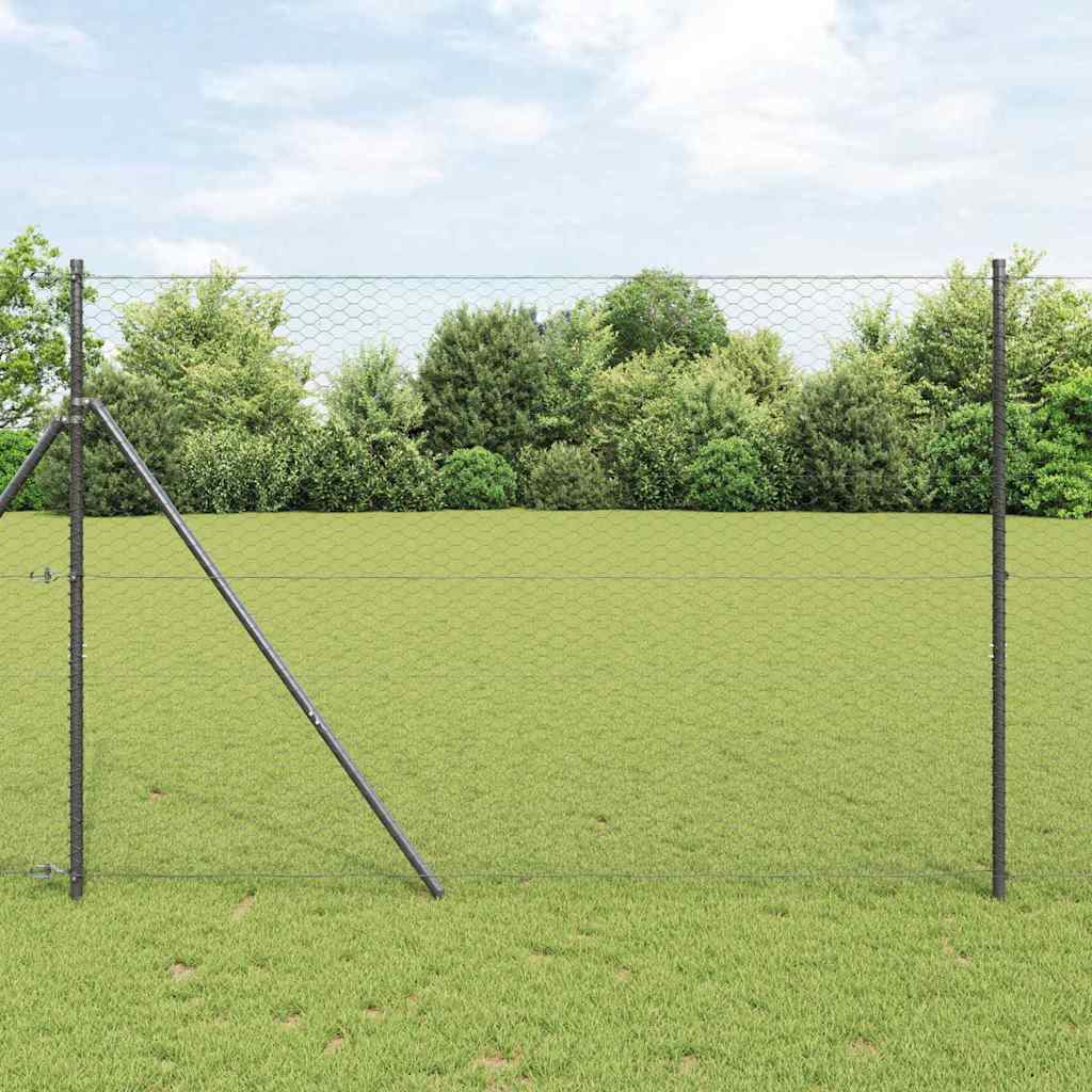 Vidaxl Fixation Au Sol Hexagonale 10 X 1,5 M Acier Recouvert De Pvc