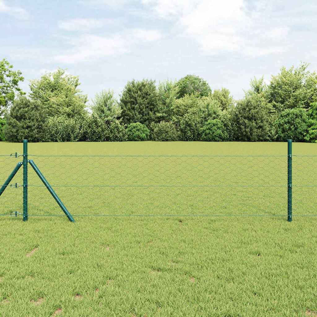 Vidaxl Fixation Au Sol Hexagonale 100 X 1,2 M Acier Recouvert De Pvc