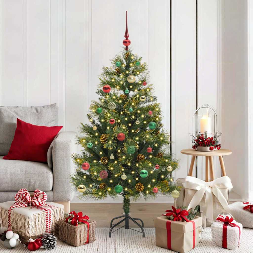 Vidaxl Sapin De Noël Artificiel Avec Branches Pliables Et Cônes 150 Cm