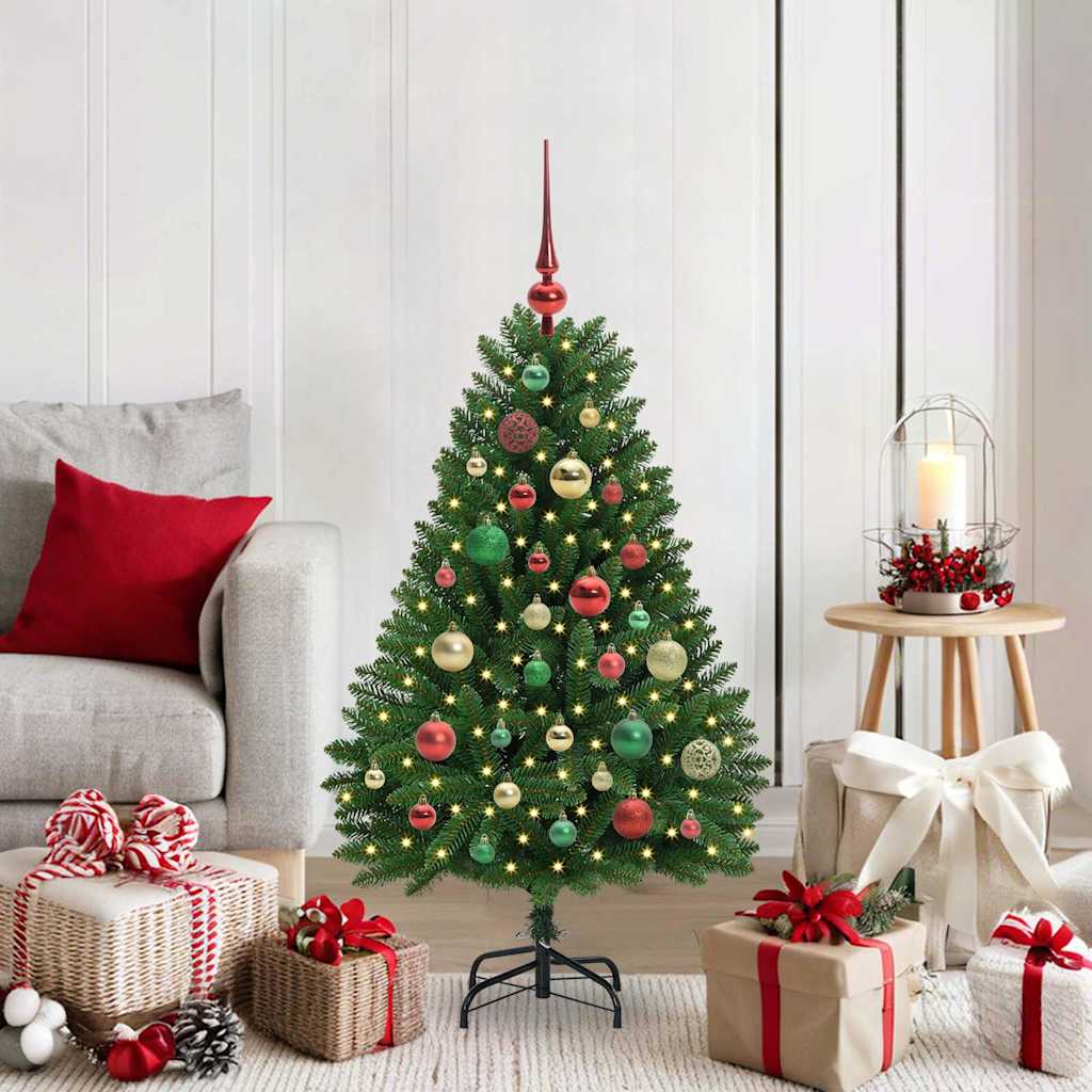 Vidaxl Sapin De Noël Artificiel Avec 150 Led Vert 120 Cm Pvc Et Métal
