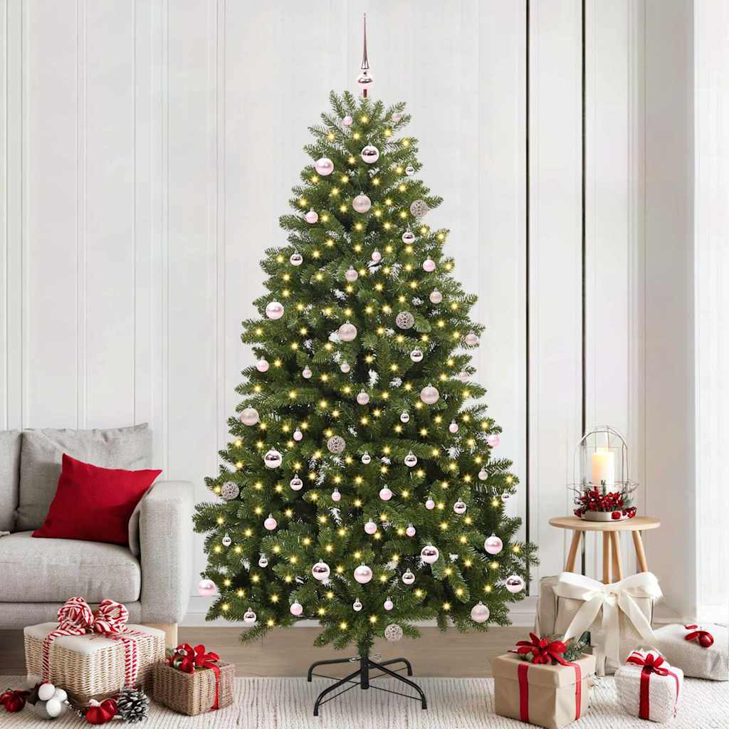 Vidaxl Sapin De Noël Artificiel Avec 300 Led Vert 240 Cm Pvc Et Métal