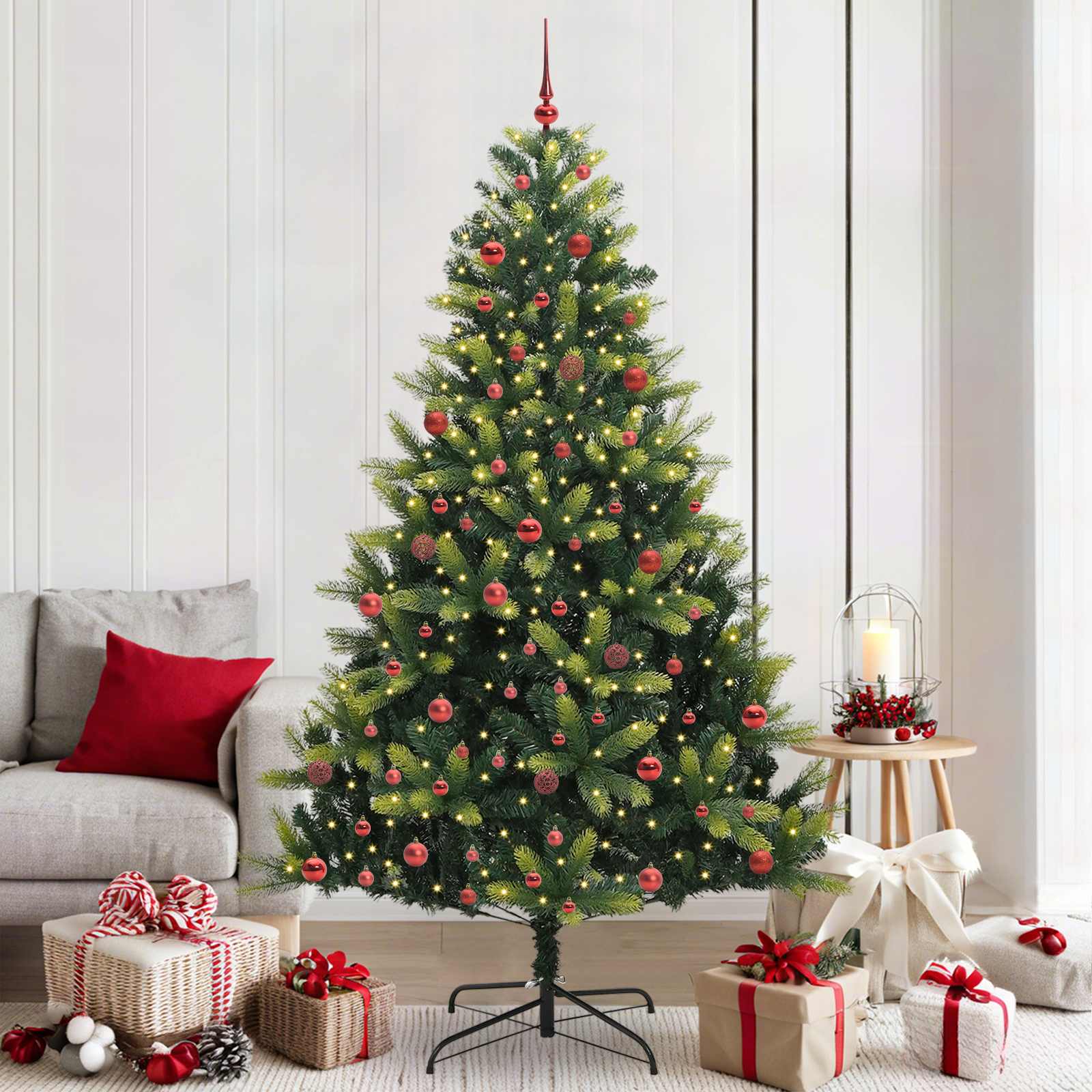 Vidaxl Arbre De Noël Artificiel En Silicone Flexible 300 Leds 210 Cm