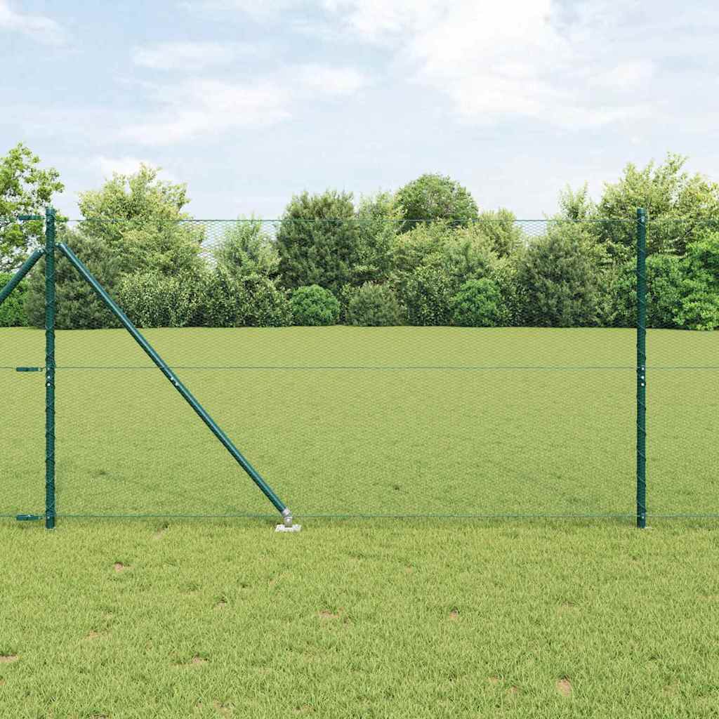 Vidaxl Clôture Hexagonale Avec Poteau 10 X 1,4 M Vert Maille