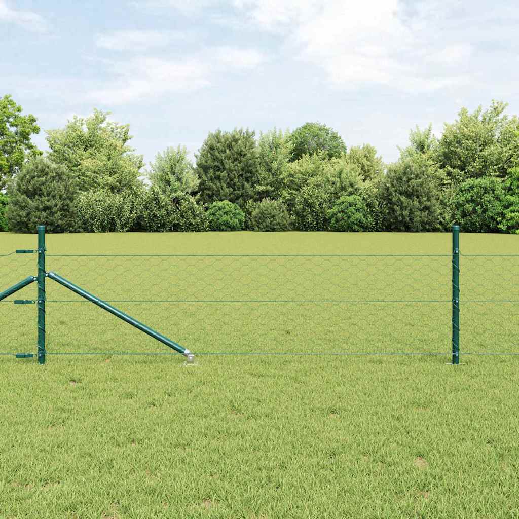 Vidaxl Clôture Hexagonale Avec Poteau 10 X 0,4 M Vert Maille