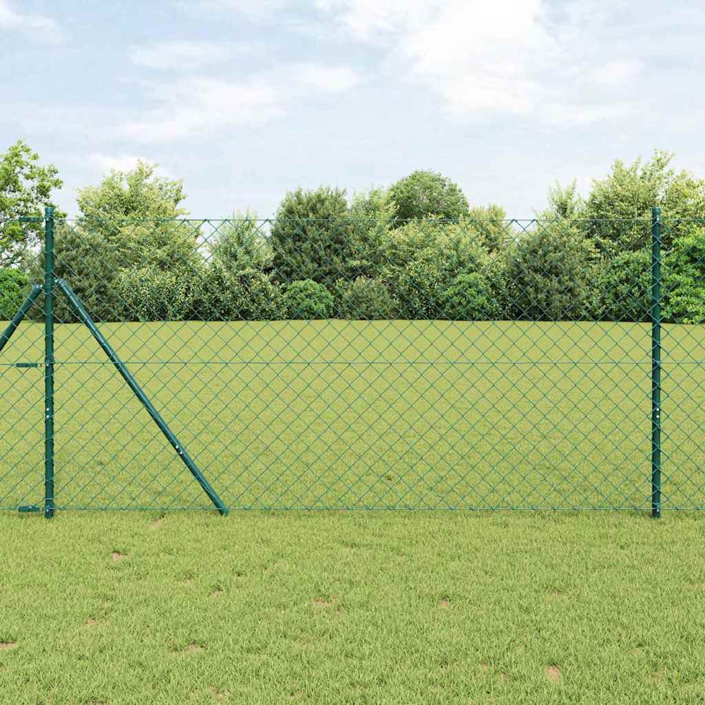 Vidaxl Clôture En Mailles De Chaîne Avec Fixation Au Sol 10 X 1 M Vert