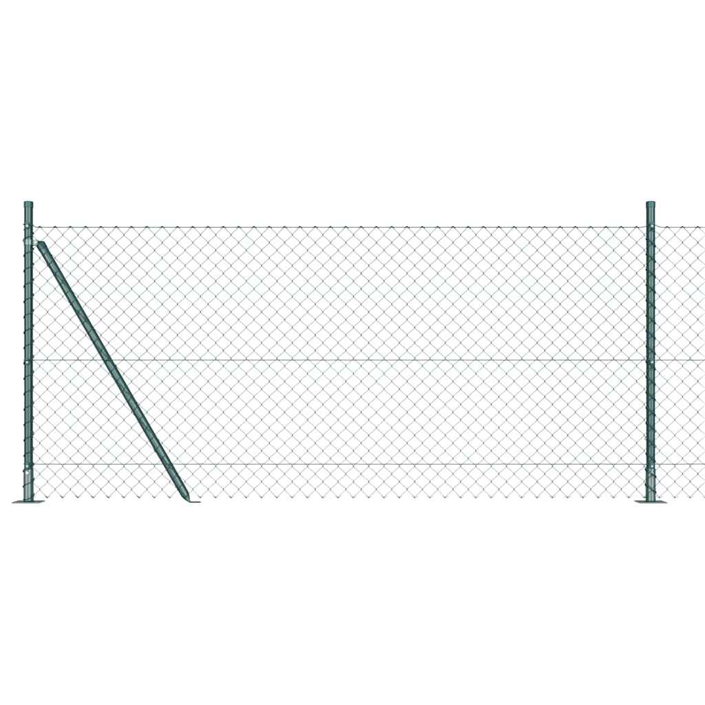Vidaxl Clôture En Maillons De Chaîne Avec Socle En Béton 10 X 1 M Vert