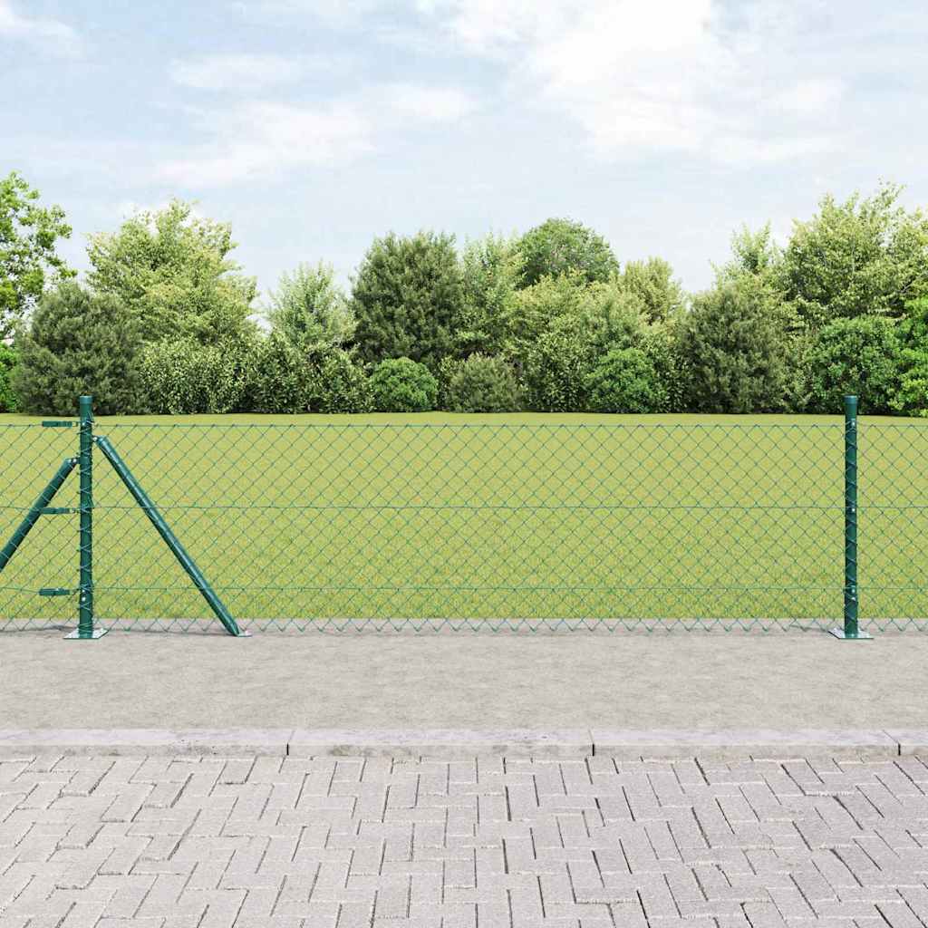 Vidaxl Clôture En Maillons De Chaîne Avec Socle En Béton 25 X 0,6 M