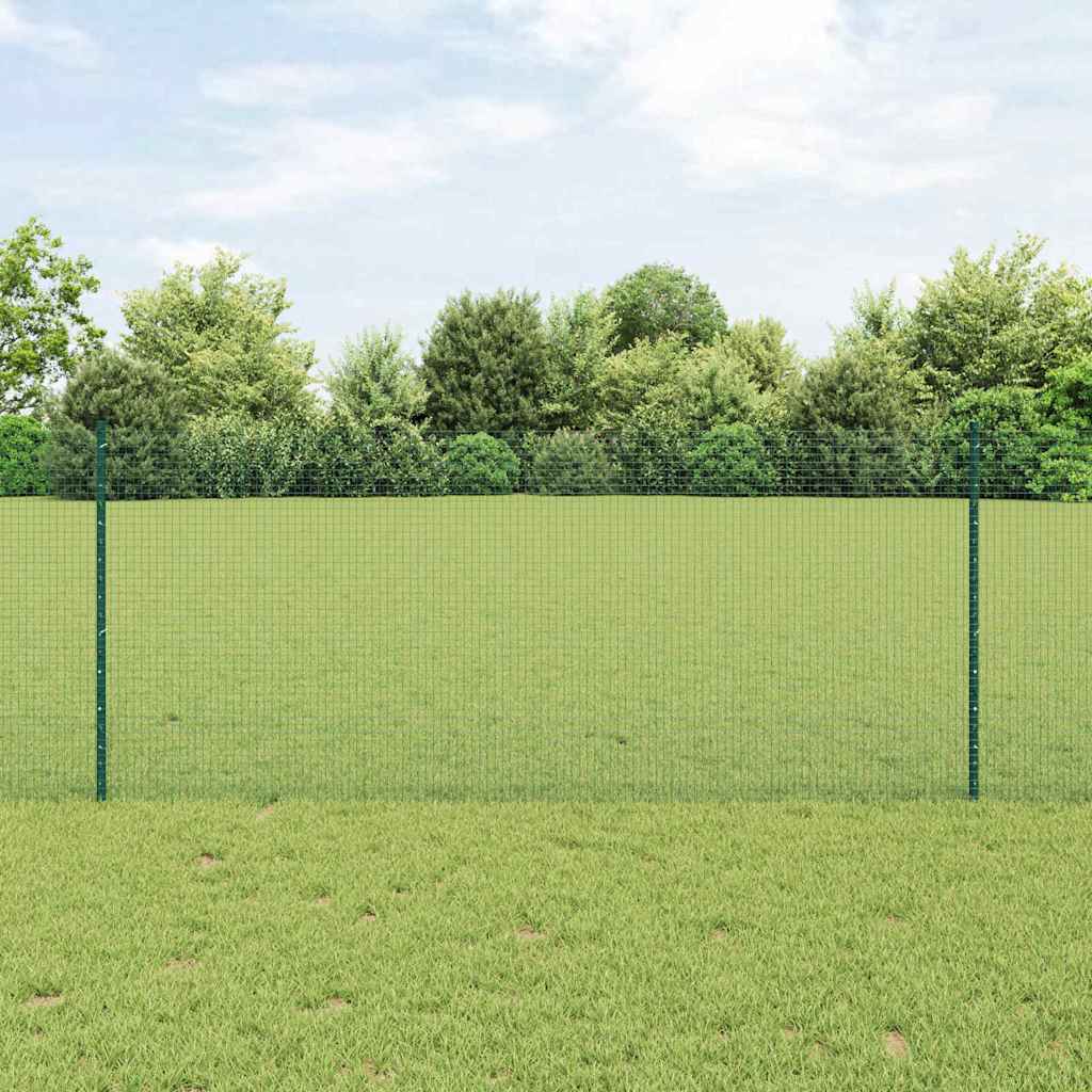 Vidaxl Clôture En Fil Soudé Avec Poteaux 10 X 1 M Acier Galvanisé Vert