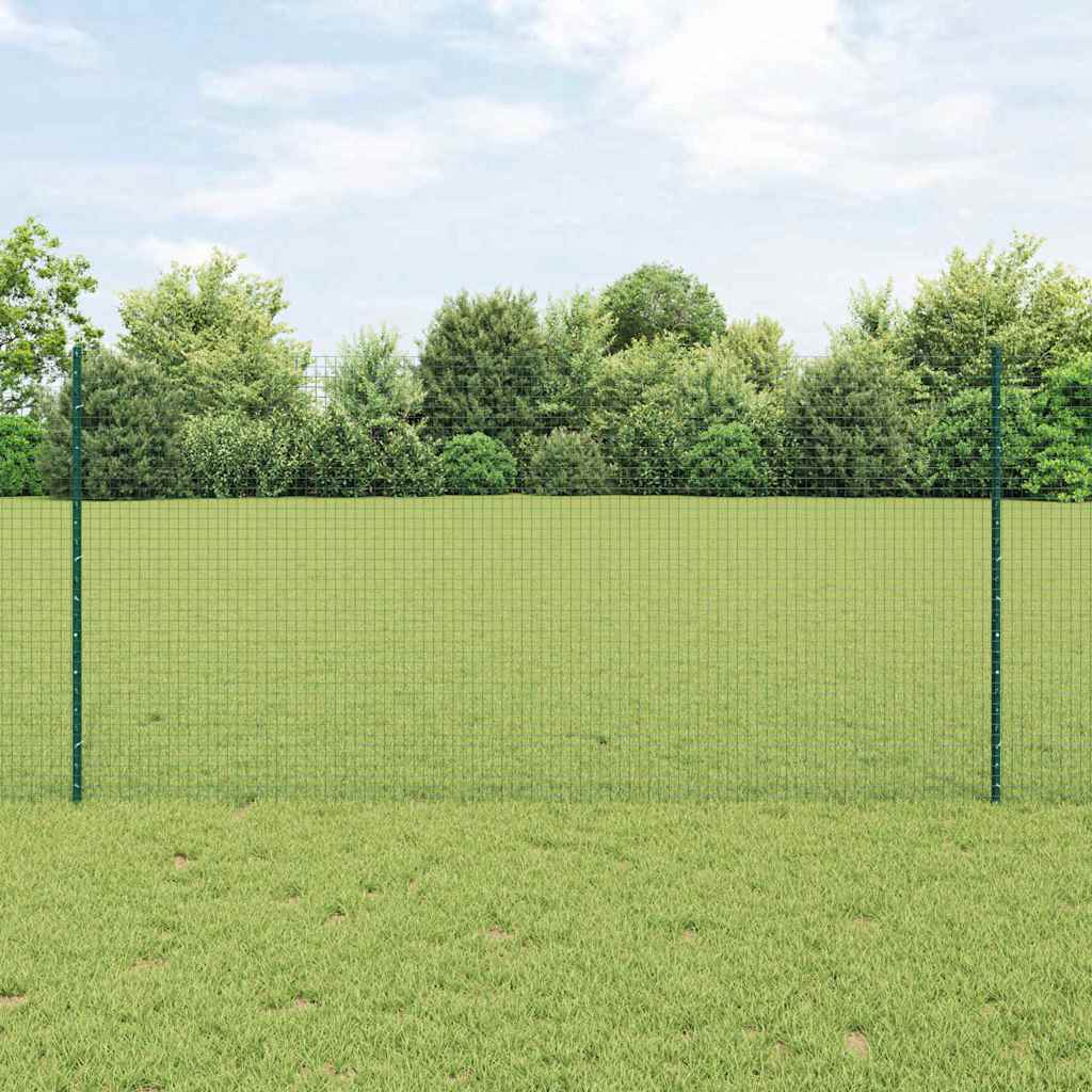 Vidaxl Clôture En Fil Soudé Avec Poteaux 25 X 1,2 M Vert Maille