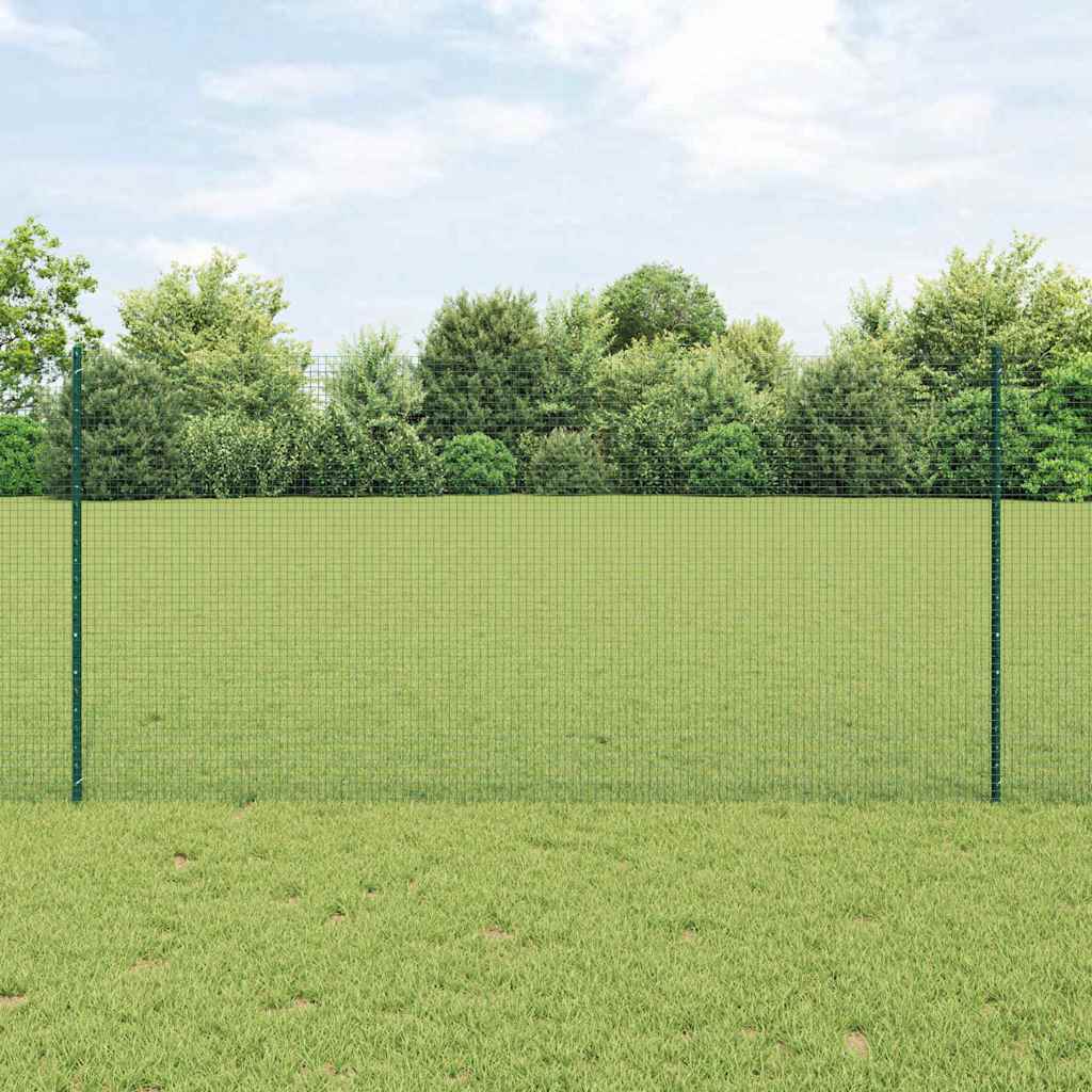 Vidaxl Clôture En Fil Soudé Avec Poteaux 50 X 1,2 M Vert Maille