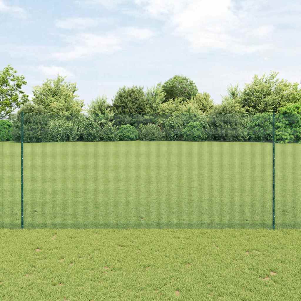 Vidaxl Clôture En Fil Soudé Avec Poteaux 50 X 1,4 M Vert Maille