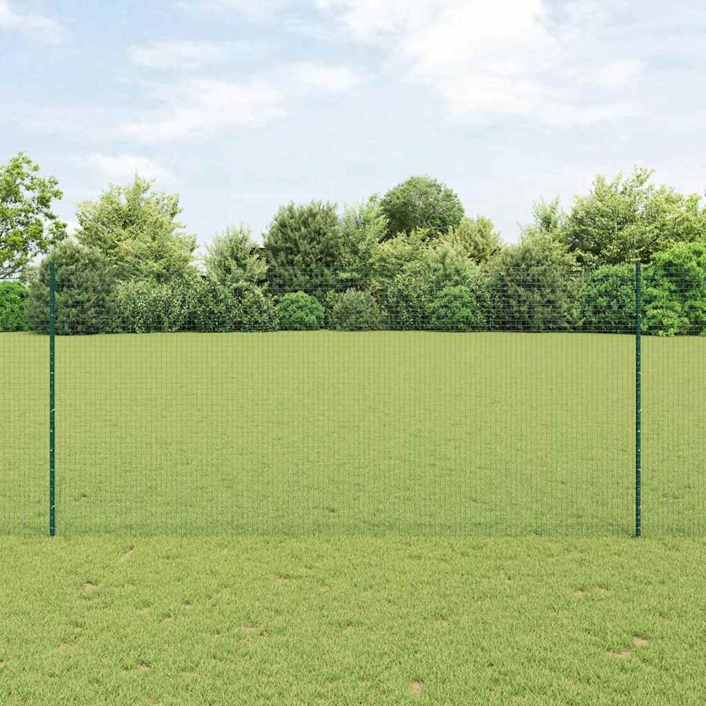 Vidaxl Clôture En Fil Soudé Avec Poteaux 25 X 1,4 M Vert Maille