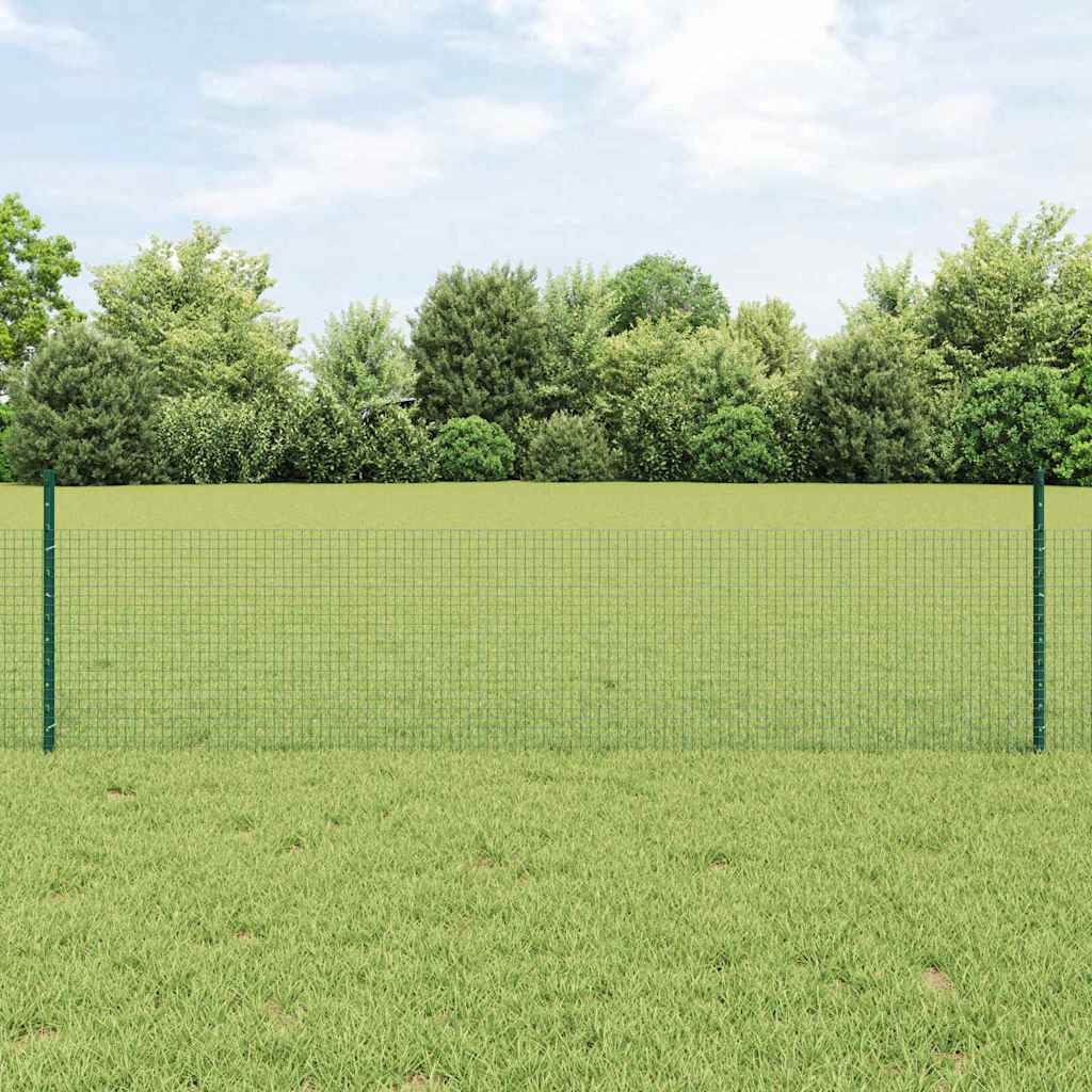 Vidaxl Clôture En Fil Soudé Avec Poteaux 100 X 0,5 M Vert Maille