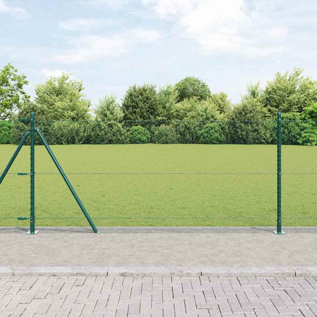 Vidaxl Clôture Hexagonale Avec Base En Béton 25 X 1 M Vert Forêt