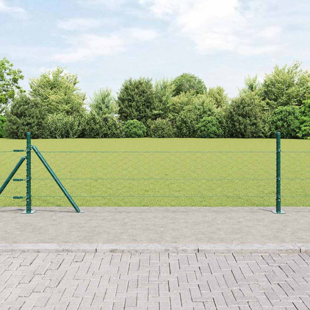 Vidaxl Clôture Hexagonale Avec Base En Béton 100 X 0,4 M Vert Maille