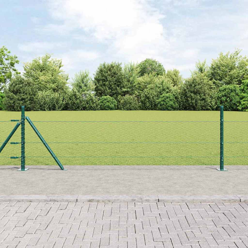 Vidaxl Clôture Hexagonale Avec Base En Béton 100 X 0,5 M Vert Maille