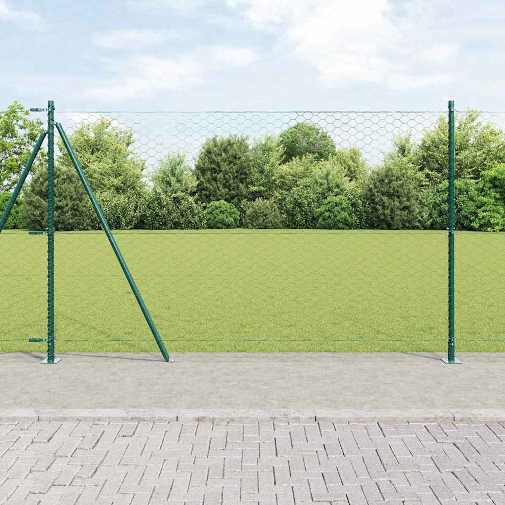 Vidaxl Clôture Hexagonale Avec Base En Béton 100 X 1,6 M Vert Maille