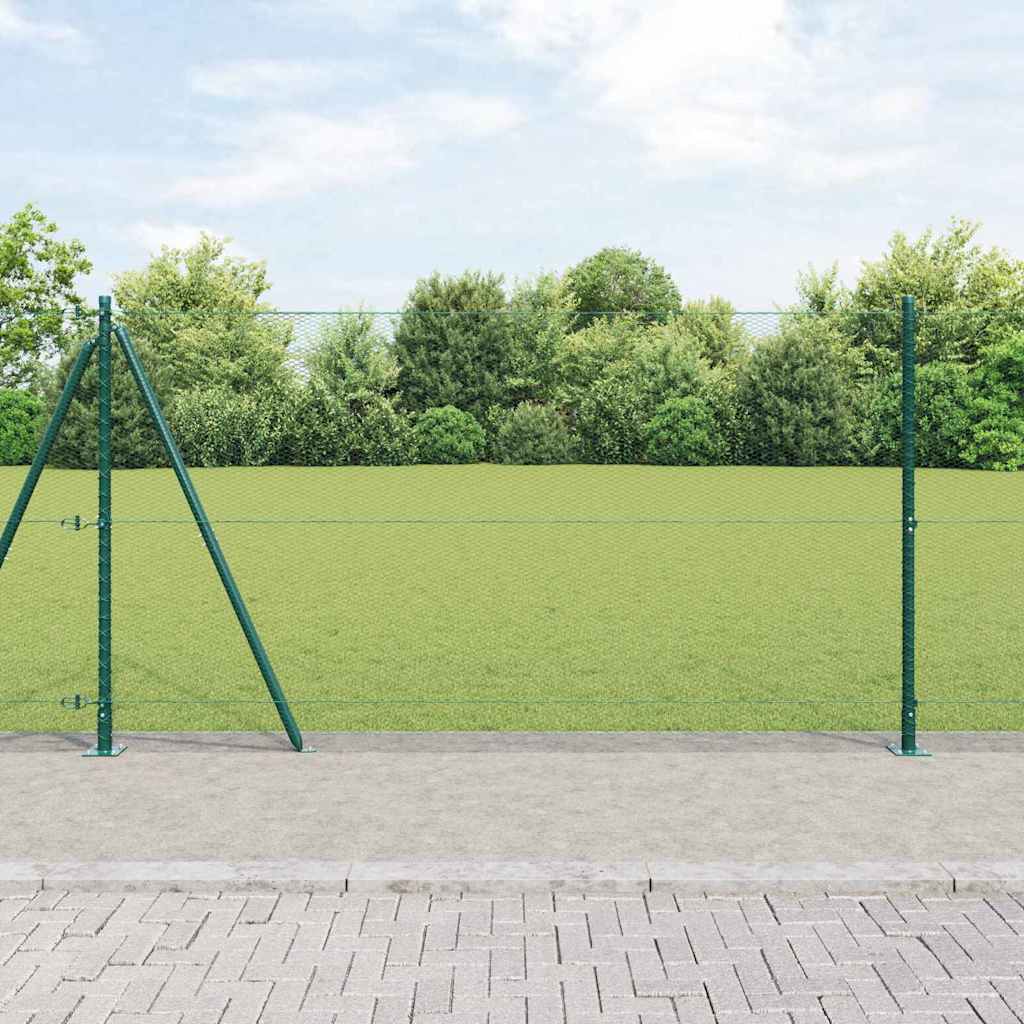 Vidaxl Clôture Hexagonale Avec Base En Béton 50 X 1,2 M Vert Maille
