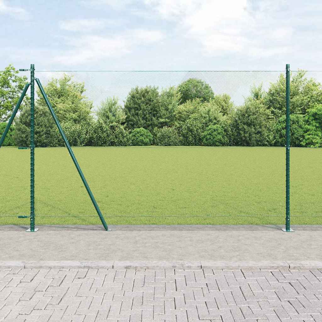 Vidaxl Clôture Hexagonale Avec Base En Béton 50 X 1,6 M Vert Maille