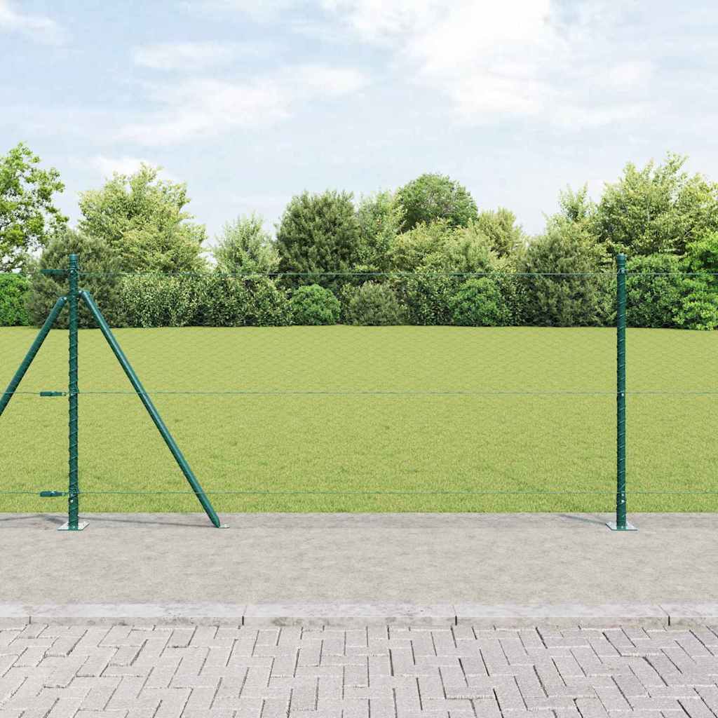 Vidaxl Clôture Hexagonale Avec Base En Béton 100 X 1 M Vert Maille